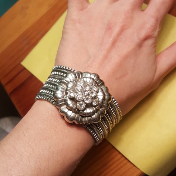 Gorgeous Studded Flower Bracelet - Picture 2 of 8